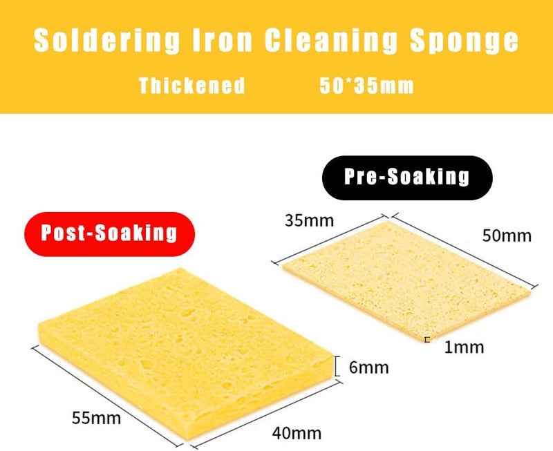 koofull 20Pcs Soldering Sponge 50x35mm Square, Replacement Solder Welding Iron Cleaning Pads Sponge (Thickened) - Image 2